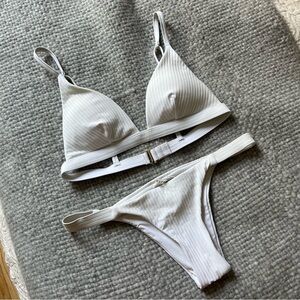Vitamin A White Ribbed Bikini